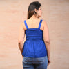 Royal Blue Rayon Solid Smocked Top - FrionKandy
