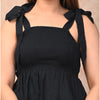 Rayon Black Solid Smocked Sleeveless Top - Frionkandy