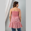Cotton Pink Printed Smocked Sleeveless Top - FrionKandy