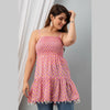 Cotton Pink Printed Smocked Sleeveless Top - FrionKandy