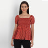 Cotton Stripe Print Maroon Casual Top - FrionKandy