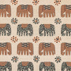 Orange Barmeri Elephant Traditional Print King Size Double Bed Sheet - Frionkandy
