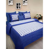 Blue Buta Print 120 TC Cotton Double Bed Sheet with 2 Pillow Covers (SHKAP1031) - Frionkandy