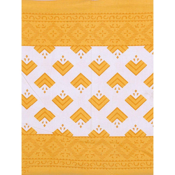 Yellow Buta Print 120 TC Cotton Double Bed Sheet with 2 Pillow Covers (SHKAP1032) - Frionkandy
