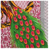 Pink Peacock Print 120 TC Cotton Double Bed Sheet with 2 Pillow Covers (SHKAP1054) - Frionkandy