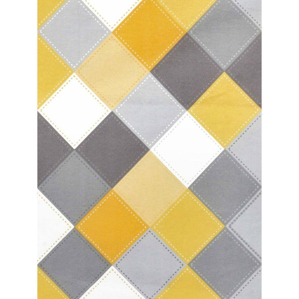 Yellow Geometric Print 120 TC Cotton Double Bed Sheet with 2 Pillow Covers (SHKAP1104) - Frionkandy