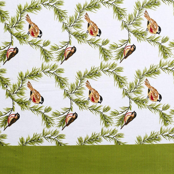 Light Green Sparrow Print 120 TC Cotton Double Bed Sheet with 2 Pillow Covers (SHKAP1130) - Frionkandy