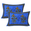 Blue Kashmiri Floral Print 120 TC Cotton Double Bed Sheet with 2 Pillow Covers (SHKAP1141) - Frionkandy