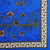 Blue Kashmiri Floral Print 120 TC Cotton Double Bed Sheet with 2 Pillow Covers (SHKAP1141) - Frionkandy