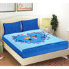 Blue Jaipuri Print 120 TC Cotton Double Bed Sheet with 2 Pillow Covers (SHKAP1170) - Frionkandy