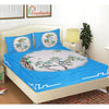 Turquoise Jaipuri Print 120 TC Cotton Double Bed Sheet with 2 Pillow Covers (SHKAP1174) - FrionKandy