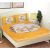 Yellow Jaipuri Print 120 TC Cotton Double Bed Sheet with 2 Pillow Covers (SHKAP1176) - Frionkandy