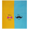Yellow Her & His Side Print 120 TC Cotton Double Bed Sheet with 2 Pillow Covers (SHKAP1207) - Frionkandy