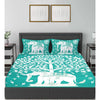 Light Blue Jaipuri Print 120 TC Cotton Double Bed Sheet with 2 Pillow Covers (SHKAP1212) - FrionKandy