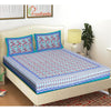 Blue Jaipuri Print 120 TC Cotton Double Bed Sheet with 2 Pillow Covers (SHKAP1221) - Frionkandy