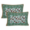 Green Jaipuri Print 120 TC Cotton Double Bed Sheet with 2 Pillow Covers (SHKAP1229) - Frionkandy