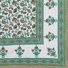 Green Jaipuri Print 120 TC Cotton Double Bed Sheet with 2 Pillow Covers (SHKAP1229) - Frionkandy