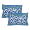 Blue Jaipuri Print 120 TC Cotton Double Bed Sheet with 2 Pillow Covers (SHKAP1232) - Frionkandy