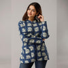 Blue Cotton Quilted Jacket - Frionkandy