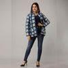 Blue Cotton Quilted Jacket - Frionkandy