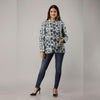 Light Blue Cotton Quilted Jacket - Frionkandy