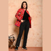 Women's Cotton Floral Print Quilted Jacket - FrionKandy