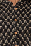 Women Printed Lightweight Cotton Quilted Black Jacket - SHKL1016 - Frionkandy