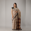 Floral Block Print Bagru Cotton Saree - Frionkandy