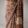 Floral Jaal Printed Bagru Cotton Saree - Frionkandy