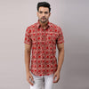 Cotton Floral Casual Red Regular Shirt For Men - Frionkandy