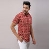 Cotton Floral Casual Red Regular Shirt For Men - Frionkandy