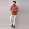 Cotton Floral Casual Red Regular Shirt For Men - Frionkandy