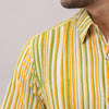 Cotton Striped Casual LightGreen Regular Shirt For Men - Frionkandy