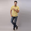Cotton Striped Casual LightGreen Regular Shirt For Men - Frionkandy