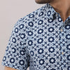 Cotton Printed Casual Blue Regular Shirt For Men - Frionkandy
