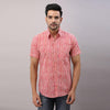 Cotton Striped Casual Pink Regular Shirt For Men - Frionkandy