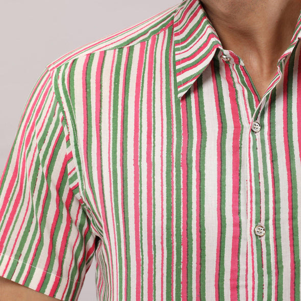 Cotton Striped Casual Multicolored Regular Shirt For Men - Frionkandy
