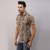 Cotton Floral Casual Brown Regular Shirt For Men - Frionkandy