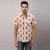 Cotton Ethnic motifs Casual White Regular Shirt For Men - Frionkandy