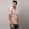 Cotton Ethnic motifs Casual White Regular Shirt For Men - Frionkandy
