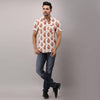 Cotton Ethnic motifs Casual White Regular Shirt For Men - Frionkandy