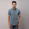 Cotton Striped Casual Blue Regular Shirt For Men - Frionkandy
