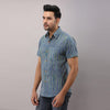 Cotton Striped Casual Blue Regular Shirt For Men - Frionkandy