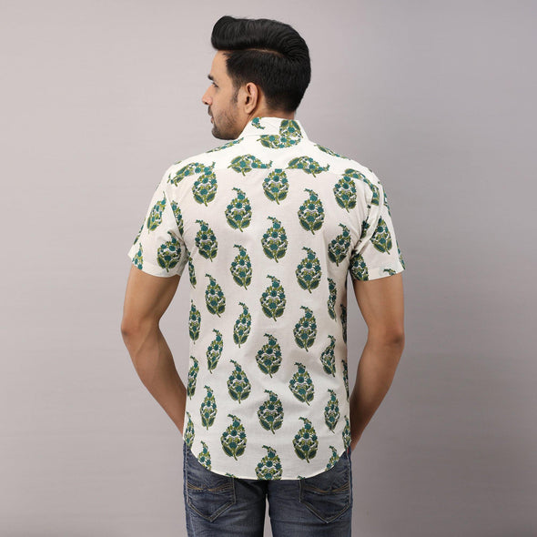 Cotton Striped Casual Green Regular Shirt For Men - Frionkandy