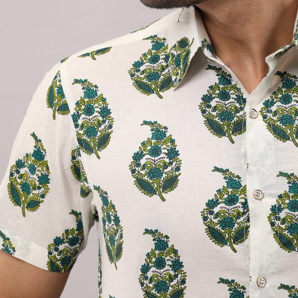 Cotton Striped Casual Green Regular Shirt For Men - Frionkandy