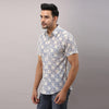 Cotton Printed Casual Blue Regular Shirt For Men - Frionkandy