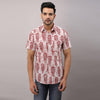 Cotton Ethnic motifs Casual Red Regular Shirt For Men - Frionkandy