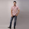 Cotton Ethnic motifs Casual Red Regular Shirt For Men - Frionkandy