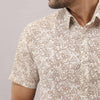 Cotton Printed Casual Beige Regular Shirt For Men - Frionkandy