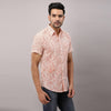 Cotton Printed Casual Orange Regular Shirt For Men - Frionkandy